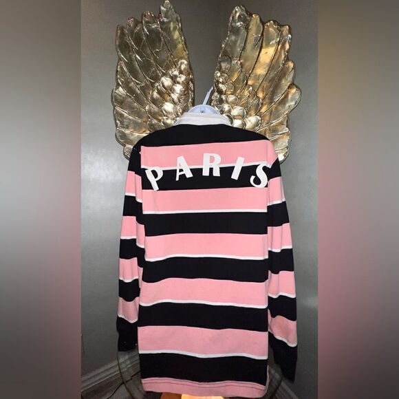 ZARA Patch Striped Polo Pink and Black, Unisex, Men size Small - Picture 6 of 15